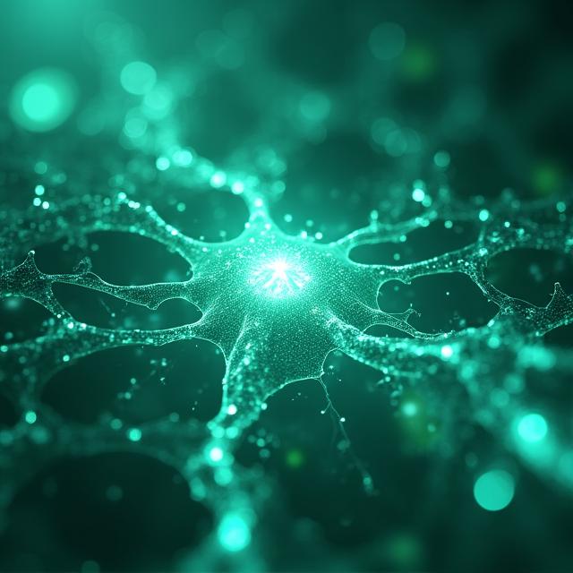 AI conceptual visualization with geometric patterns